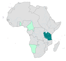 Colonie de l'Afrique orientale allemande en vert foncé